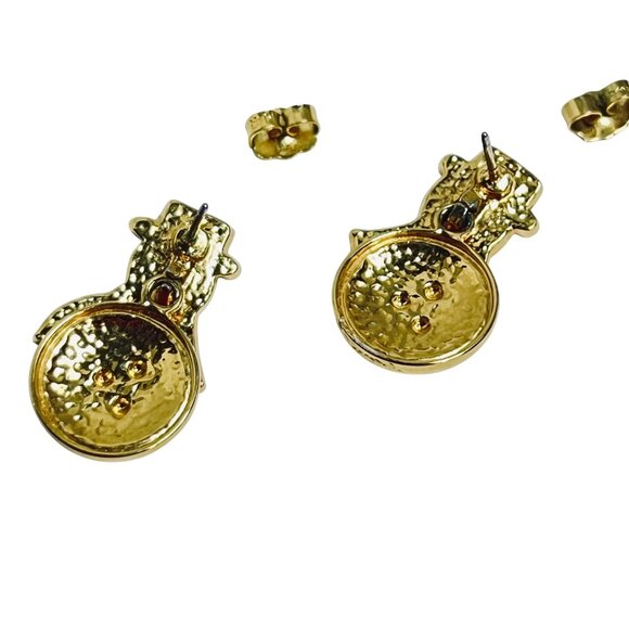 Avon Articulated Snowman Enamel Pierced Earrings (6100) - Picture 5 of 7